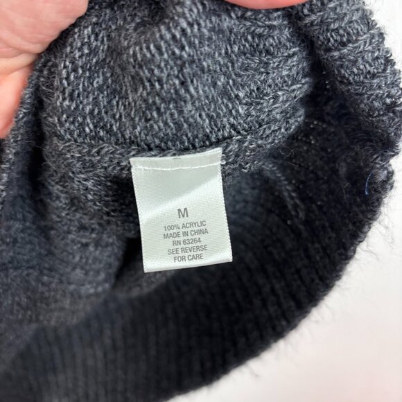 Dressbarn Sweater Dress Short Tunic Style Gray Button Short Sleeve Knit Womens M - Picture 5 of 6